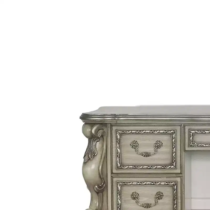 63" Dresden Vanity Table Vintage Bone White - Acme Furniture