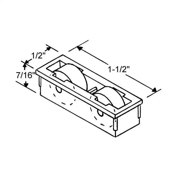 Brixwell Sliding Window Roller Assembly Tandem Brass Wheels, Plastic Material, 1-1/2 Length, 1/2 Width, 7/16 Wheel Diameter, White Finish