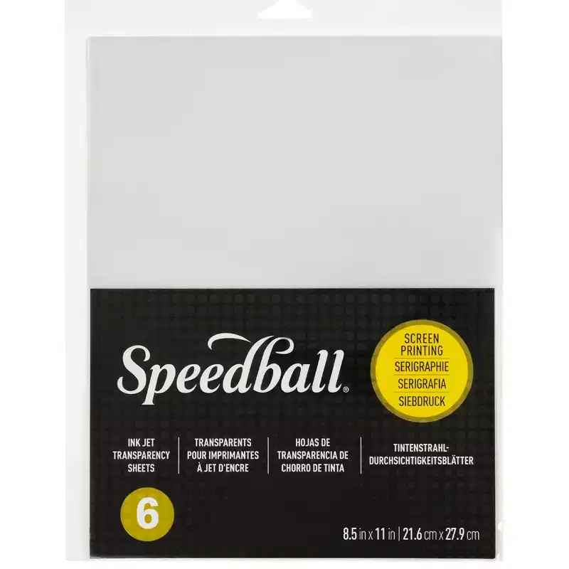 Speedball Screen Printing Ink Jet Transparency Sheets, 8.5x11 in, Set of 6