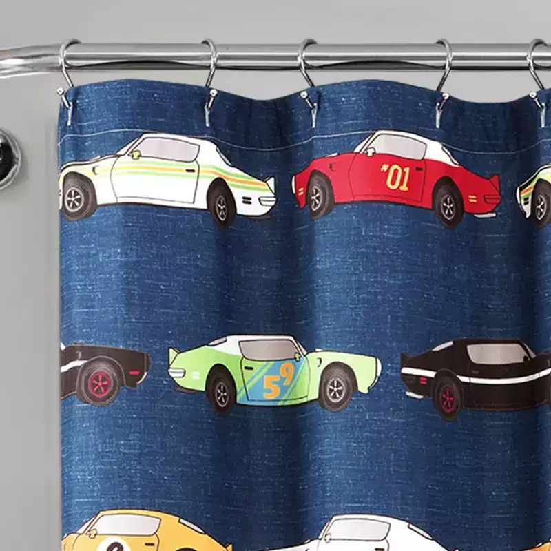 Race Cars Shower Curtain - Lush Dcor