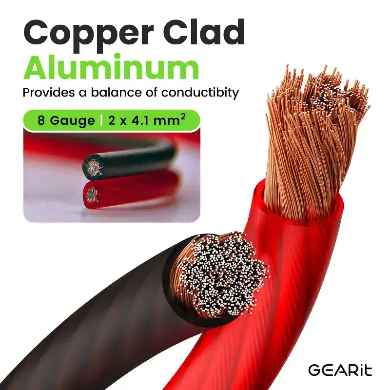 GEARit 8 Gauge CCA Electrical Power Ground Wire, 50 Feet