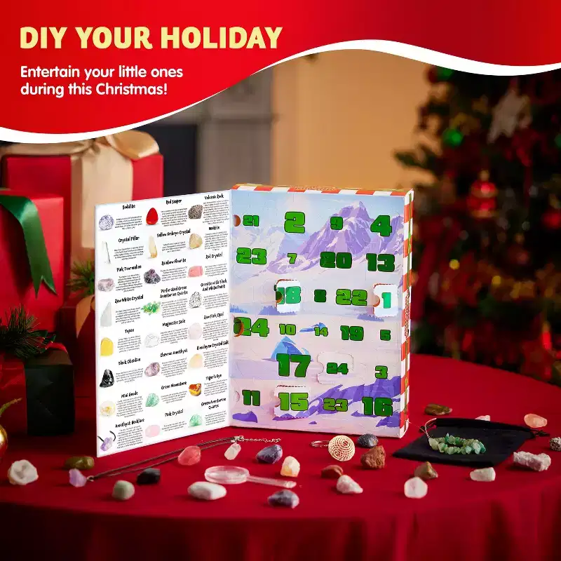 Joyfy 2025 Christmas Advent Calendar Gemstone Collection  24 Days of Geological Wonders!