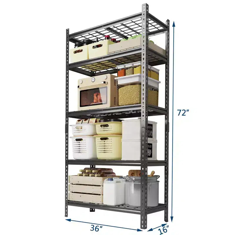 Garage Shelving 2200 LBS Storage Shelves Adjustable Metal Shelving Unit Heavy Duty 5 Tier Metal Shelves for Garage Kitchen Pantry Warehouse Basement