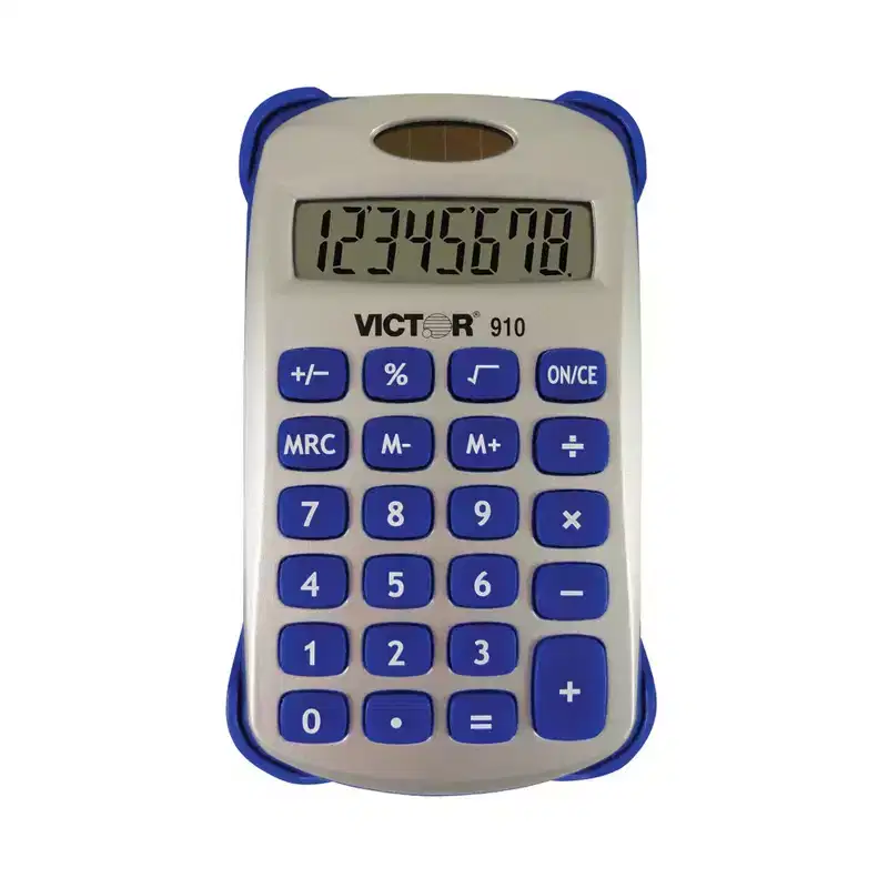 Victor Colorful 8 Digit Handheld Calculator, Pack of 3