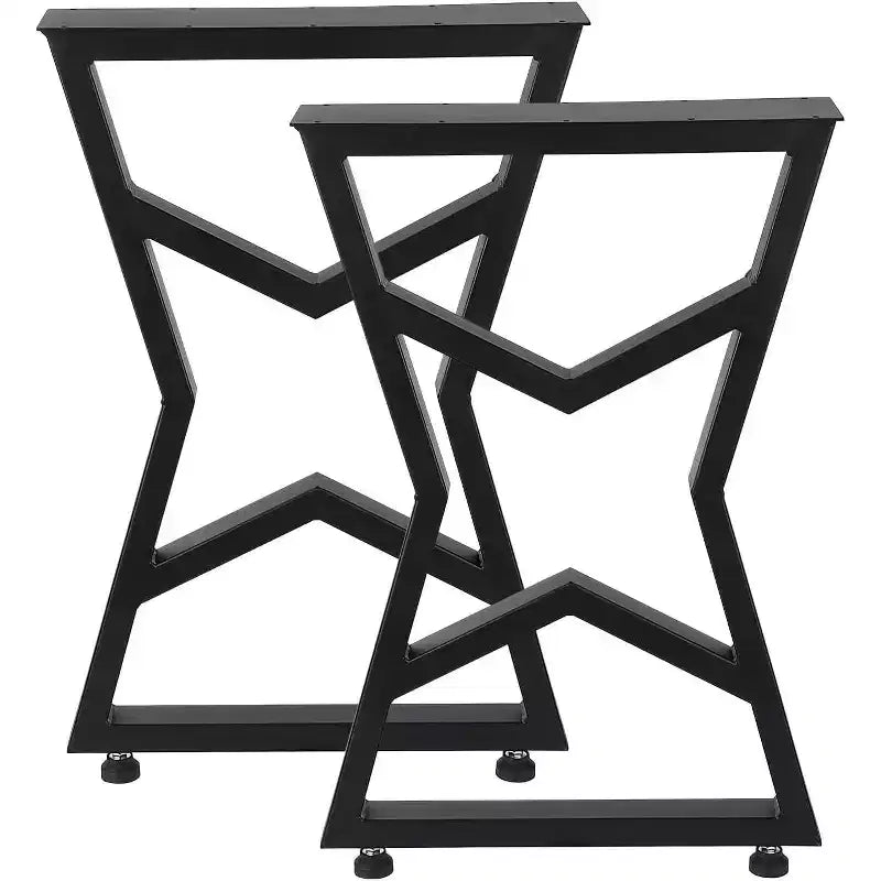 Set of 2 Black Metal Table Legs, Industrial Style Furniture Legs for Dining Tables, Coffee Tables, Durable and Modern Support for Home and Office