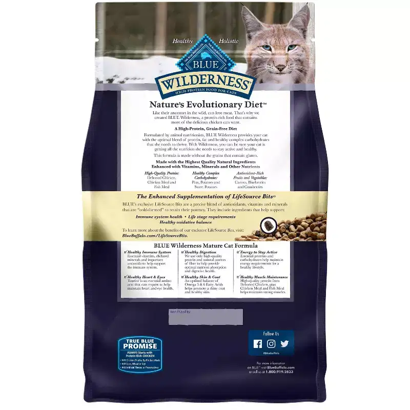 Blue Buffalo Wilderness Grain Free with Chicken Mature Premium Senior Dry Cat Food