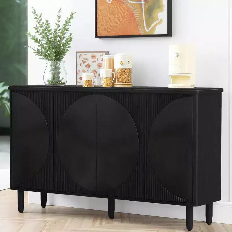 MAYEERTY Spacious Countertop Buffet Cabinet 4-Tier Storage for Dishware Utensils