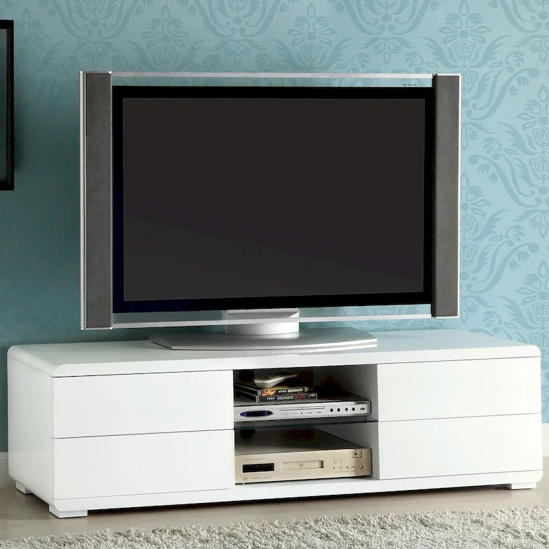 4-Drawer TV Stand with Open Shelving