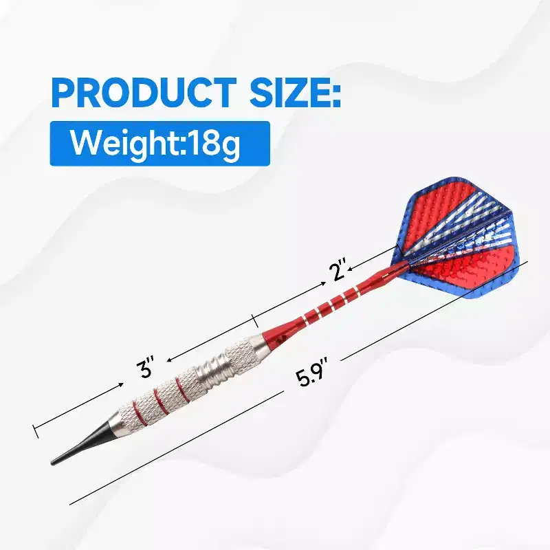 GSE 6 Pcs of 18 Grams Soft Tip Darts for Electronic Dart Board with 60 Free Dart Tips & Storage Bag (Professional)
