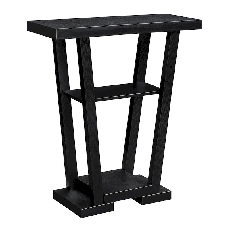 V-Shaped Console Table with Shelves