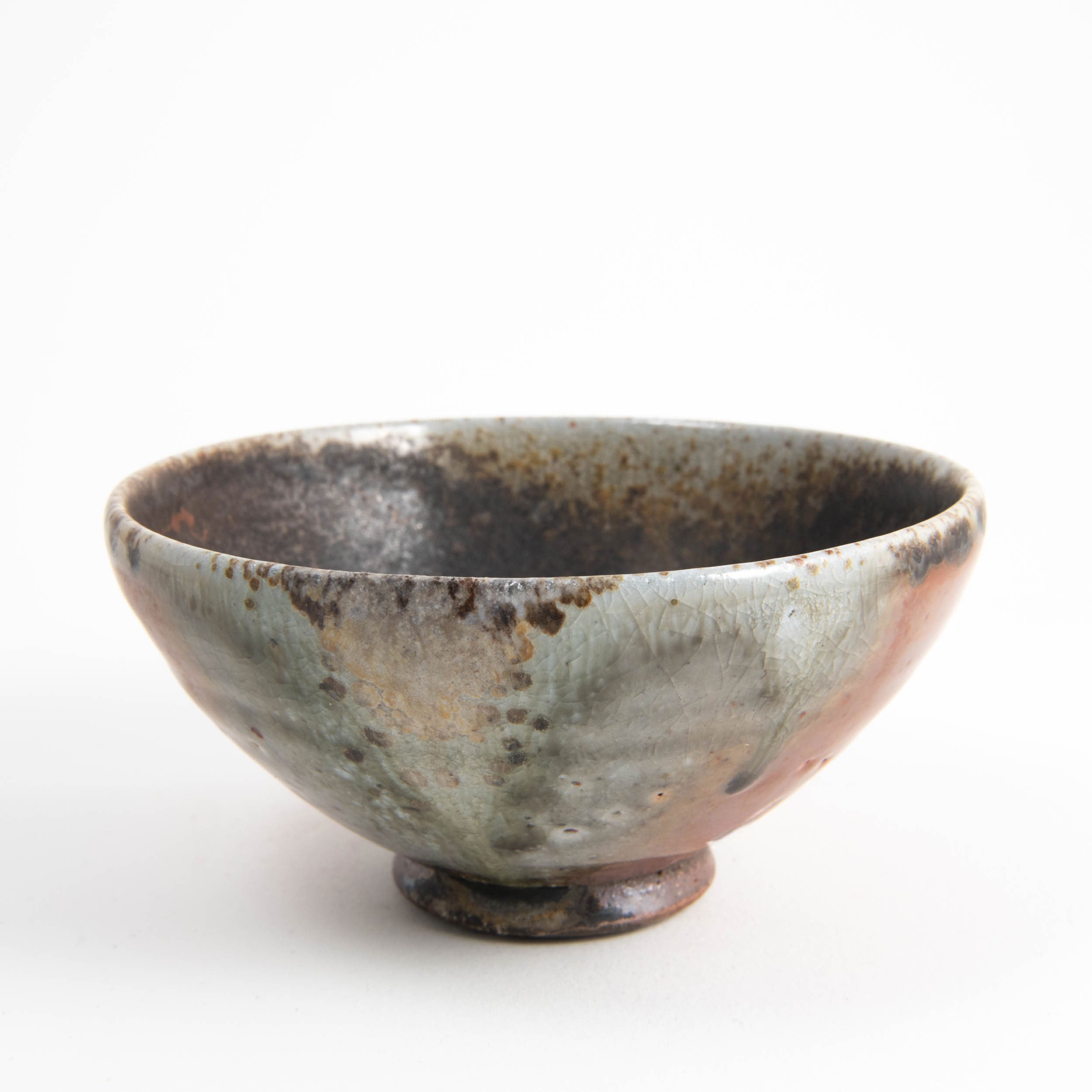 Red Shino Small Footed Bowl