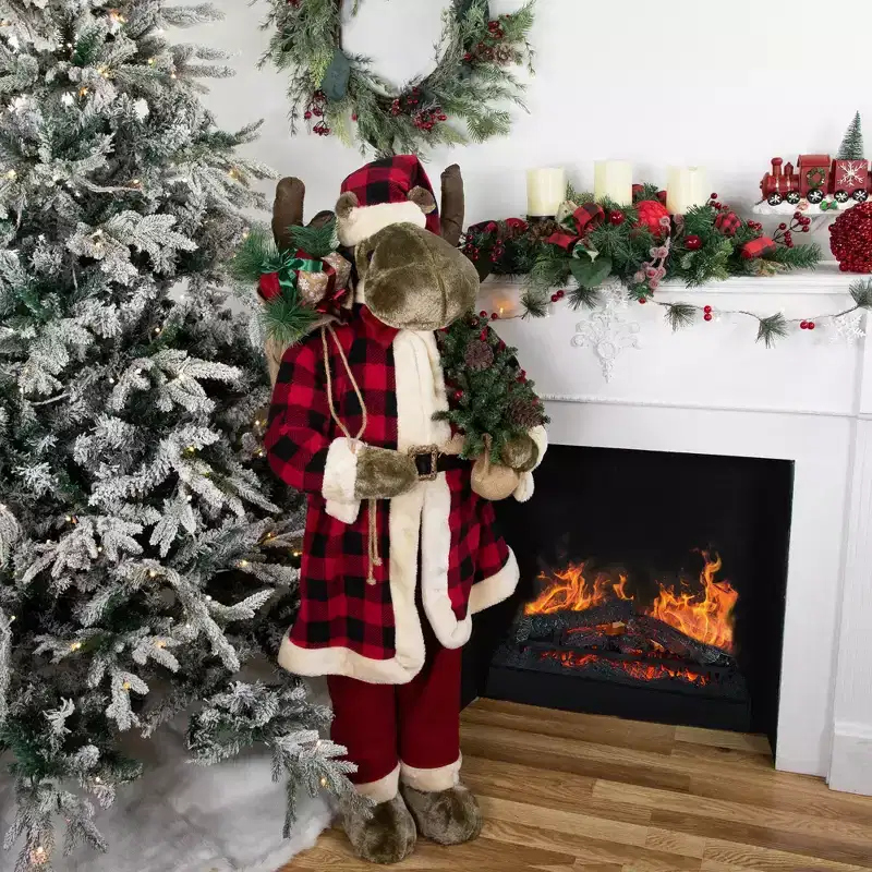 Northlight Moose Santa Claus Standing Christmas Figure - 48