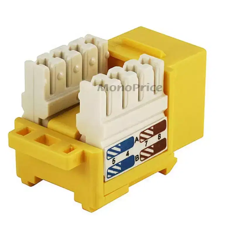 Monoprice Cat6 Punch Down Keystone Jack - Yellow