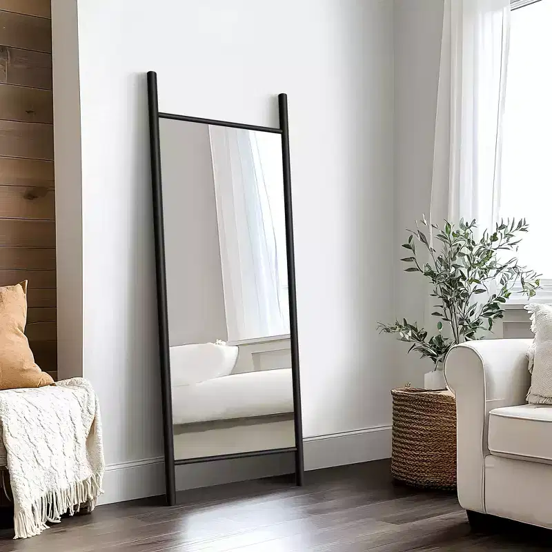 Wooden Rectangular Full-Length Mirror with Black Border 160x60x2cm