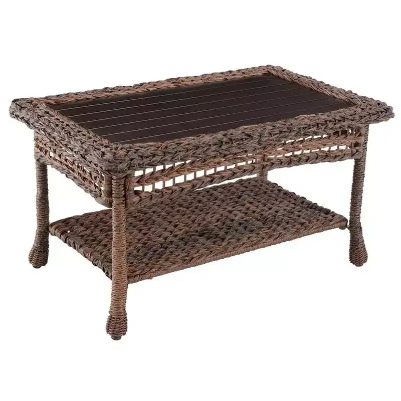 Jiallo Modern Concept Faux Sea Grass Resin Rattan Conversation set (Set of 4)
