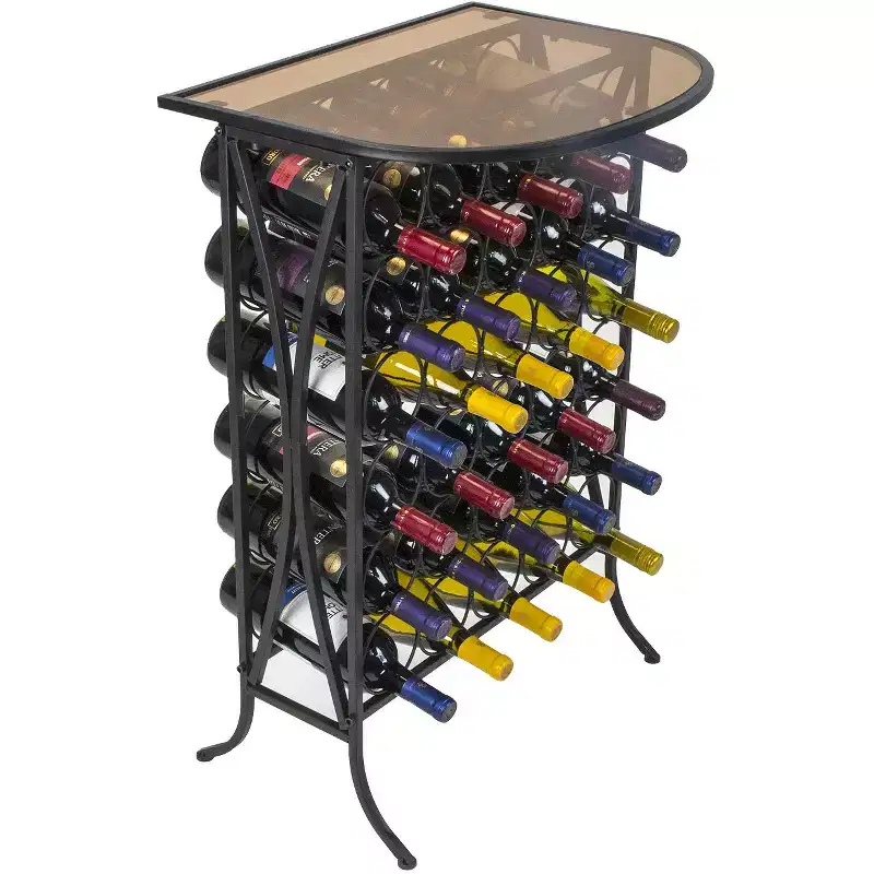 Sorbus chateau style wine bottle rack for home and cellar