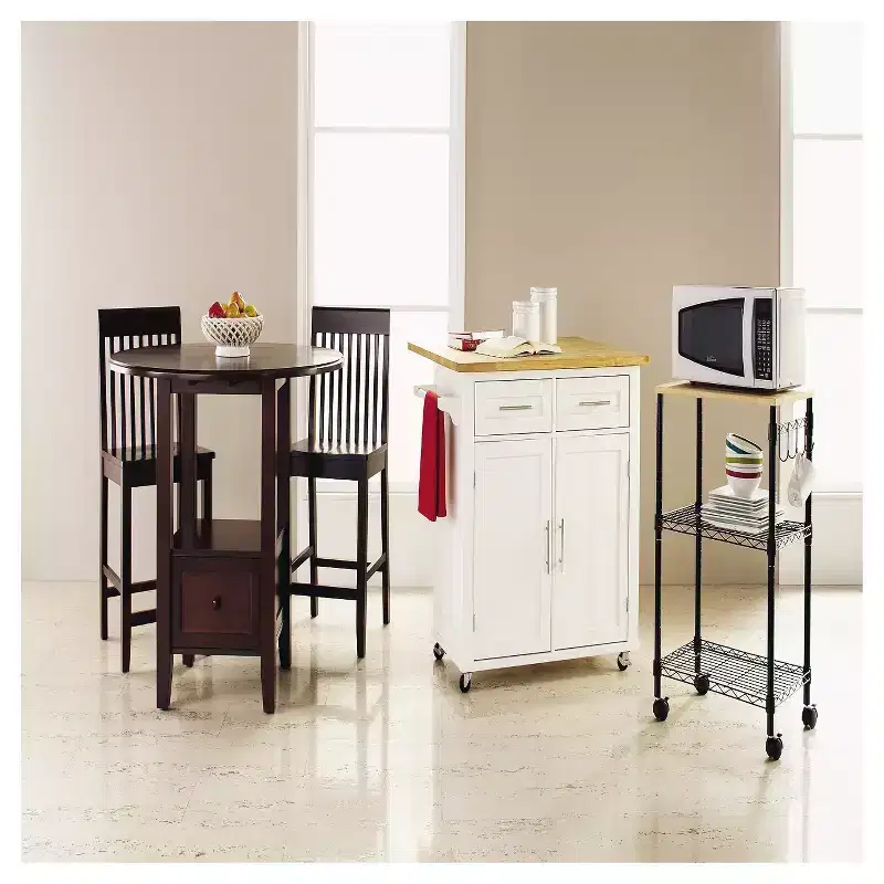 Microwave Cart with Utility Storage and Locking Wheels, 34