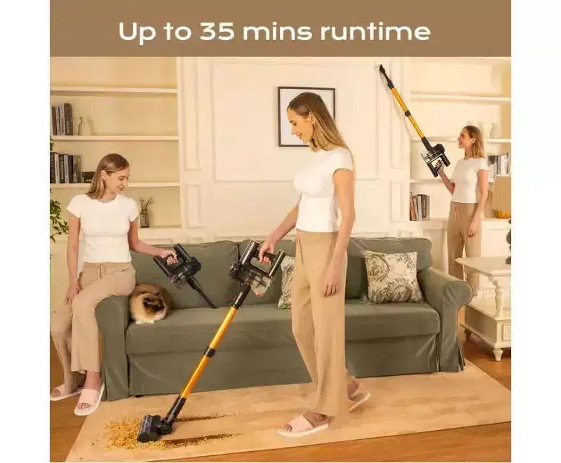Cordless Vacuum Cleaner, 45 Min Runtime, Lightweight Telescoping Tube, for Hard Floor, Pet Hair and Carpet