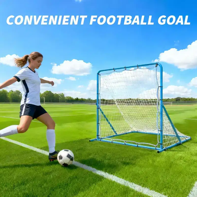 Blue Dual-Function Soccer Goal & Rebounder Net C Adjustable Angle Training Net for Kids/Teens/Adults (Backyard Practice & Drills)