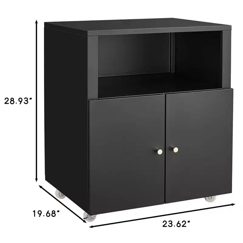 Heavy Duty Rolling Storage Cabinet with 2 Doors & Storage Shelf, Under Desk Metal File Cabinet for Garage Home Office