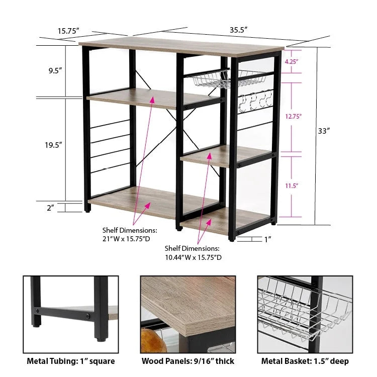 Kitchen Island with Slide Out Vegetable Basket