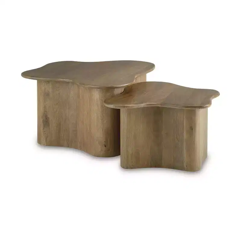 Signature Design by Ashley Abeford Accent Cocktail Table Set, Solid Wood, Brown
