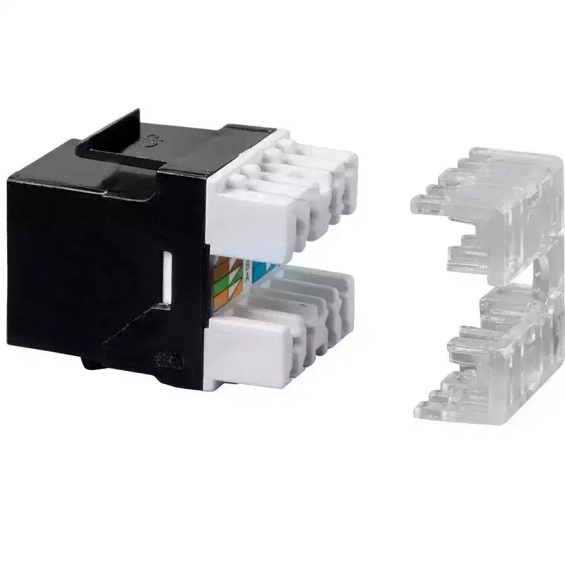 Monoprice Cat6 RJ-45 180-Degree Punch Down Keystone Dual IDC, Black
