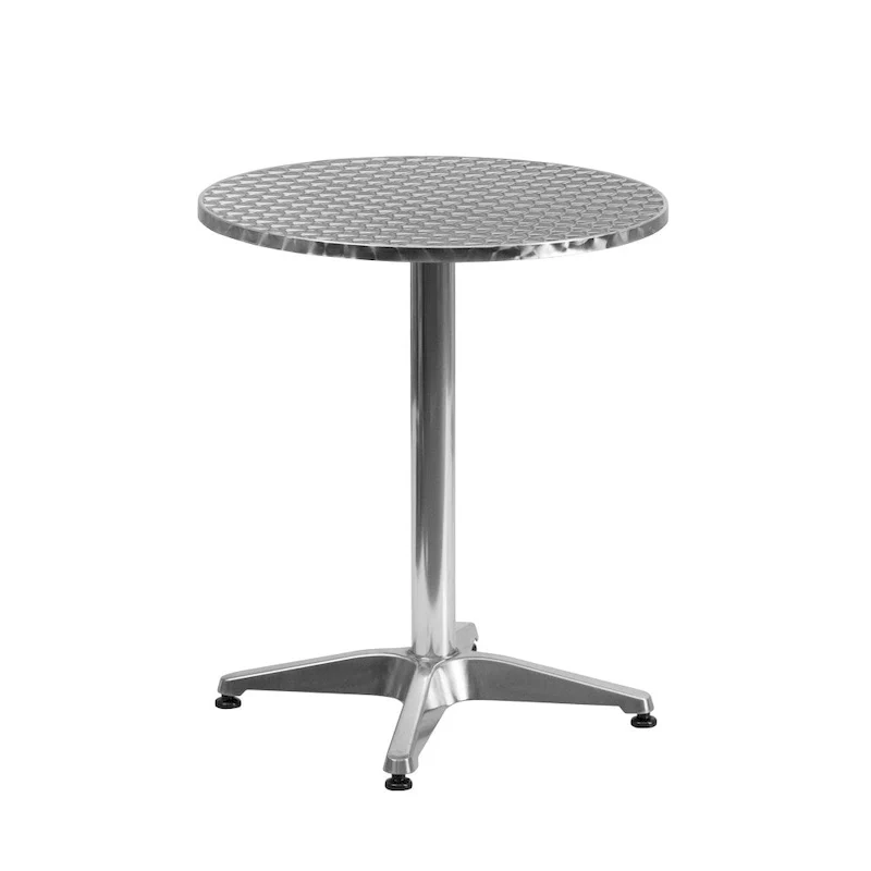 27.5  Round Aluminum Smooth Top Indoor-Outdoor Table with Base