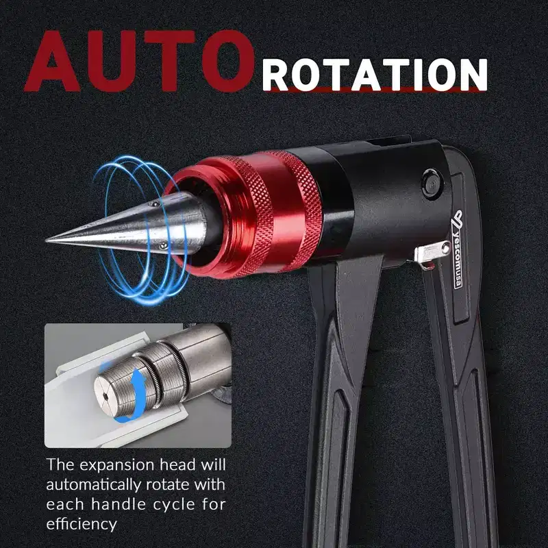 Yescom PEX Expansion Tool Kit 1/2 3/4 1 Tube Expander with Auto Rotation Heads