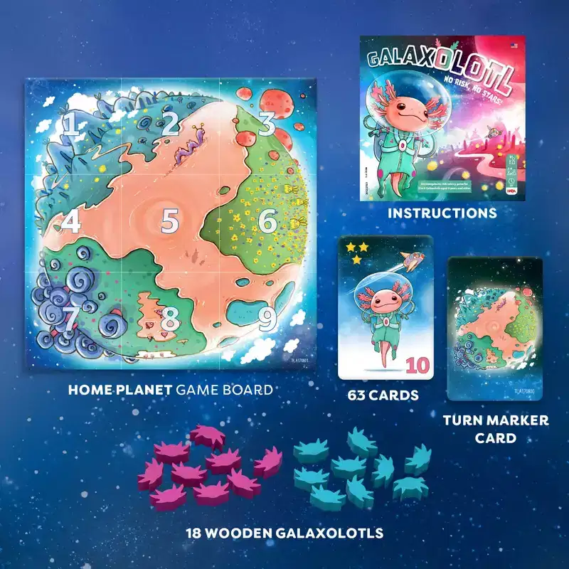 HABA Galaxolotl - Math-Based Strategy Kids Card Games for Ages 8+, Space-Themed Kids Board Games for Family Night