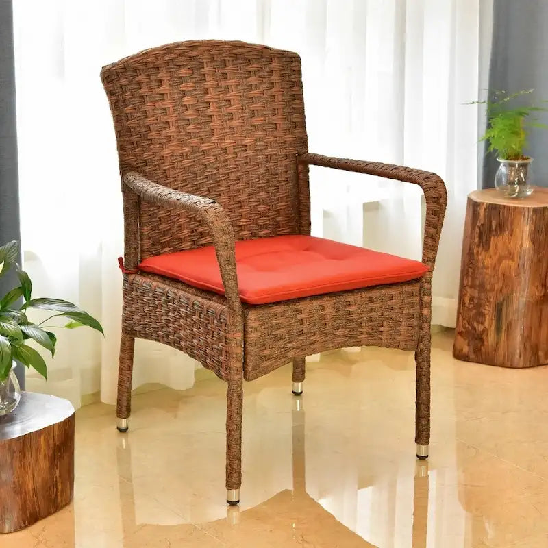 Majorca Resin Wicker Patio Dining Chair With Cushion