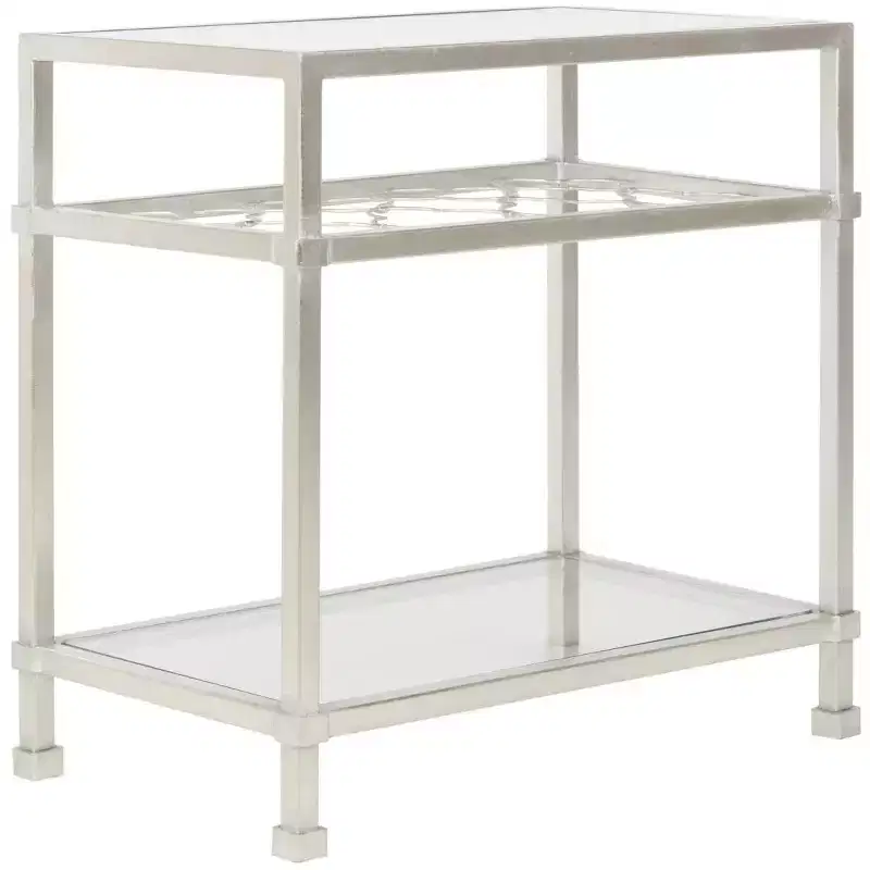 Hanzel Gold Leaf Glass Side Table - AMH8312 - Safavieh Couture