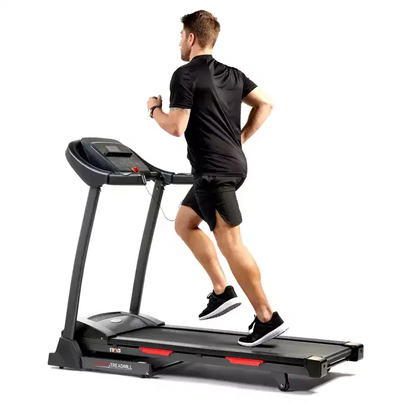 Sunny Health & Fitness Premium Folding Auto-Incline Smart Treadmill with Exclusive SunnyFit App Enabled - Black