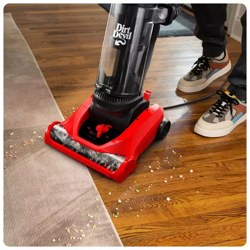Dirt Devil Multi-Surface+ Upright Vacuum UD76230 Black/Red: Bagless, Pet Hair Pick Up, Washable Filter, 23ft Cord, 1.5L Capacity