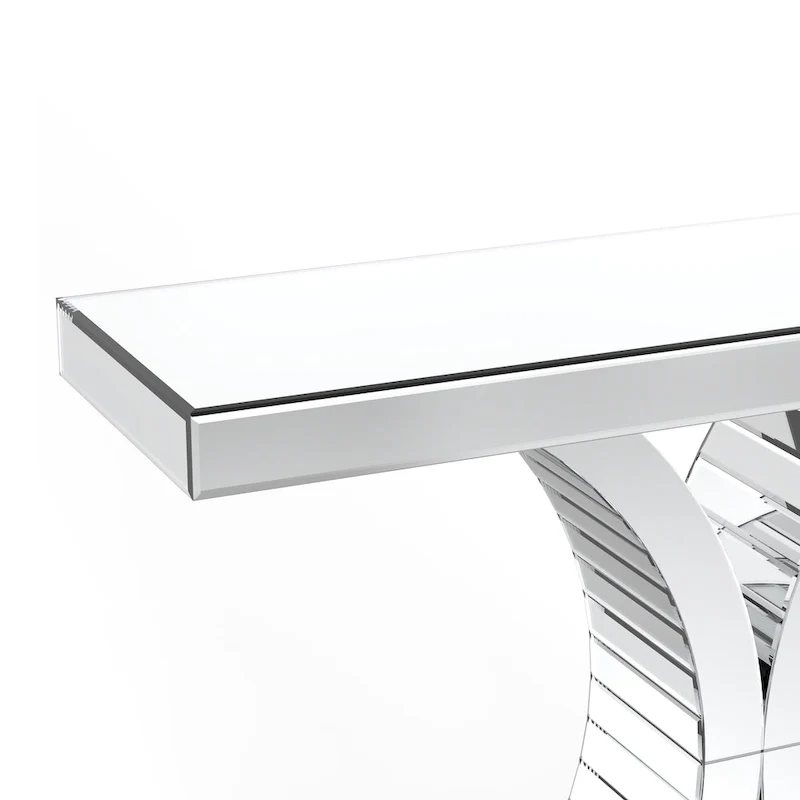 Mirrored Console Table with X-Cross Legs