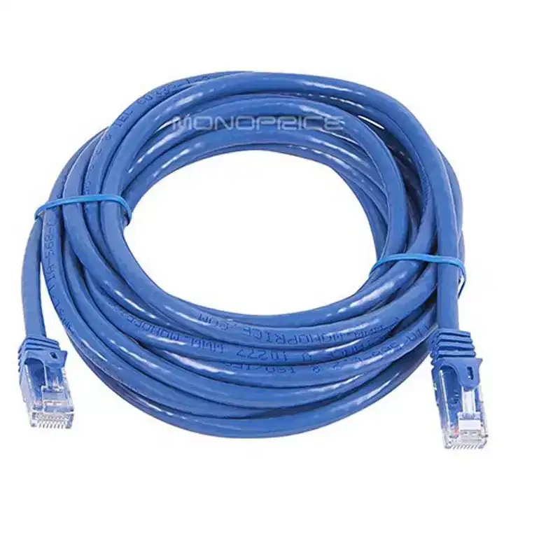 Monoprice Cat6 Ethernet Patch Cable - 14 Feet - Blue | Network Internet Cord - RJ45, Stranded, 550Mhz, UTP, Pure Bare Copper Wire, 24AWG - Flexboot