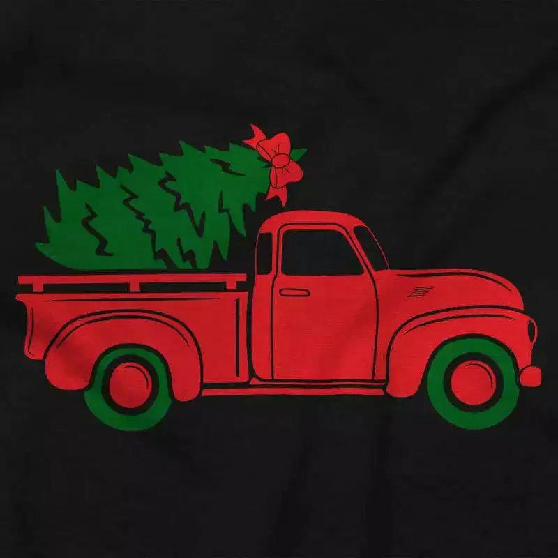 Christmas Tree Xmas Pick Up Truck Hoodie Sweatshirt Women Men Brisco Brands