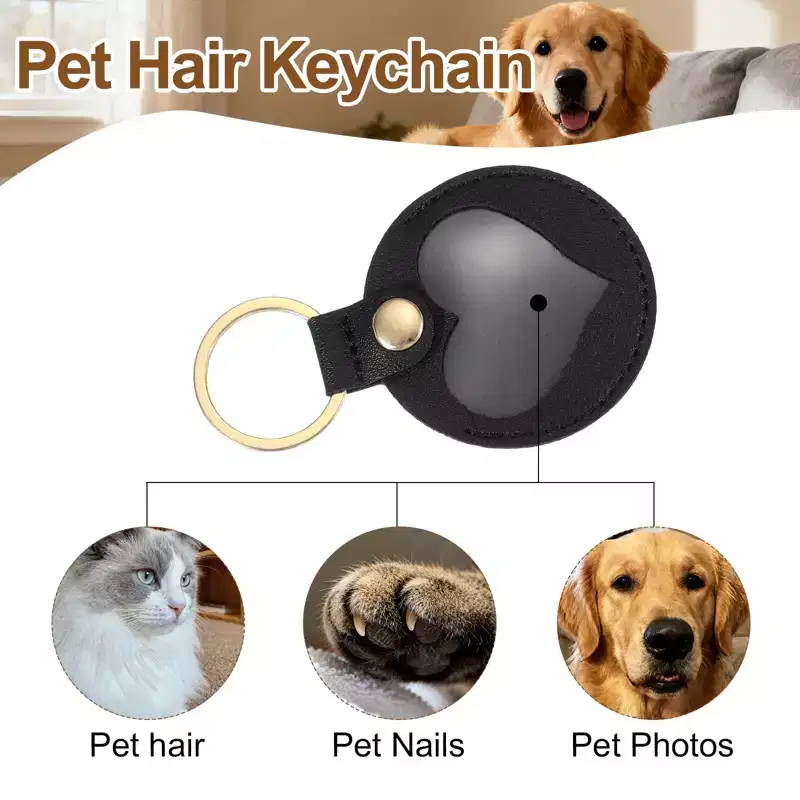 Unique Bargains Pet Hair Keychain, Leather Lightweight Portable Pet Memorial Products Pet Furniture Accessories 2 Pcs
