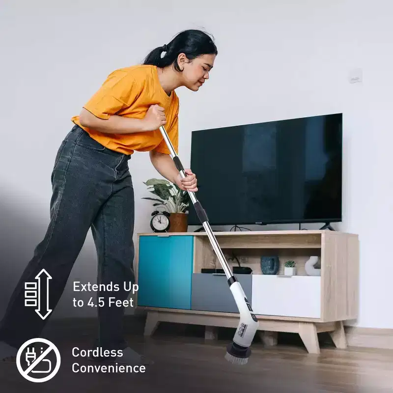 Pursonic Cordless Cleaning Power Bundle  Includes Rechargeable Power Scrubber Brush with 7 Heads + Cordless Scrubber Cleaning Brush with 5 Heads