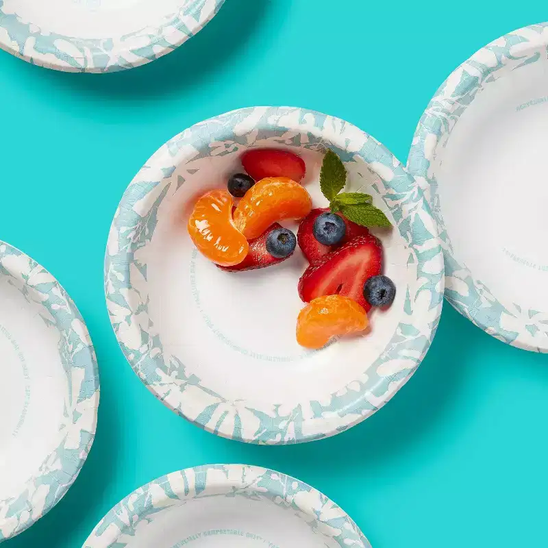 Watercolor Botanical Paper Bowl - 12oz/42ct - up&up™: Round, Disposable Dinnerware, 6" Diameter