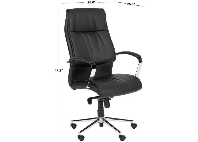 Fernando Swivel Desk Chair - Height Adjustable - FOX8507 - Black - Safavieh