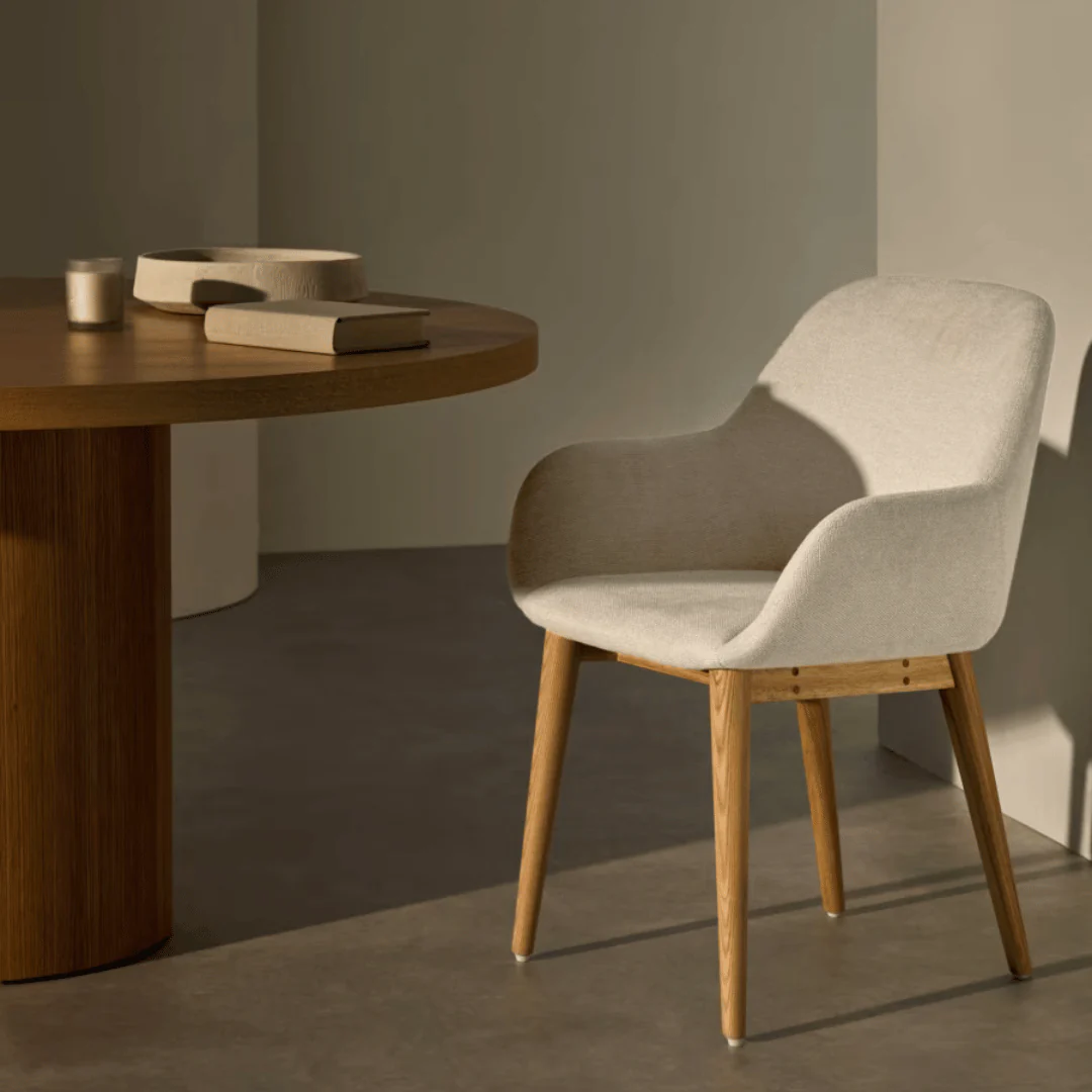 Natural ash Ash Dining Chair with High Density Foam and Timber Legs for Dining Room