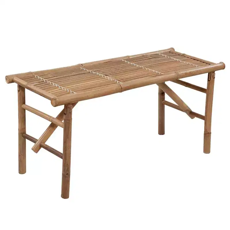 Garden Bench Natural Bamboo Bamboo and Polyester Foldable