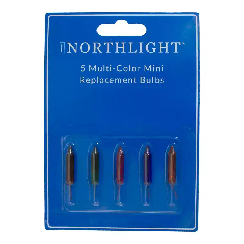 Northlight Pack of 5 Multi-Color Mini Christmas Replacement Bulbs - 2.5 Volts