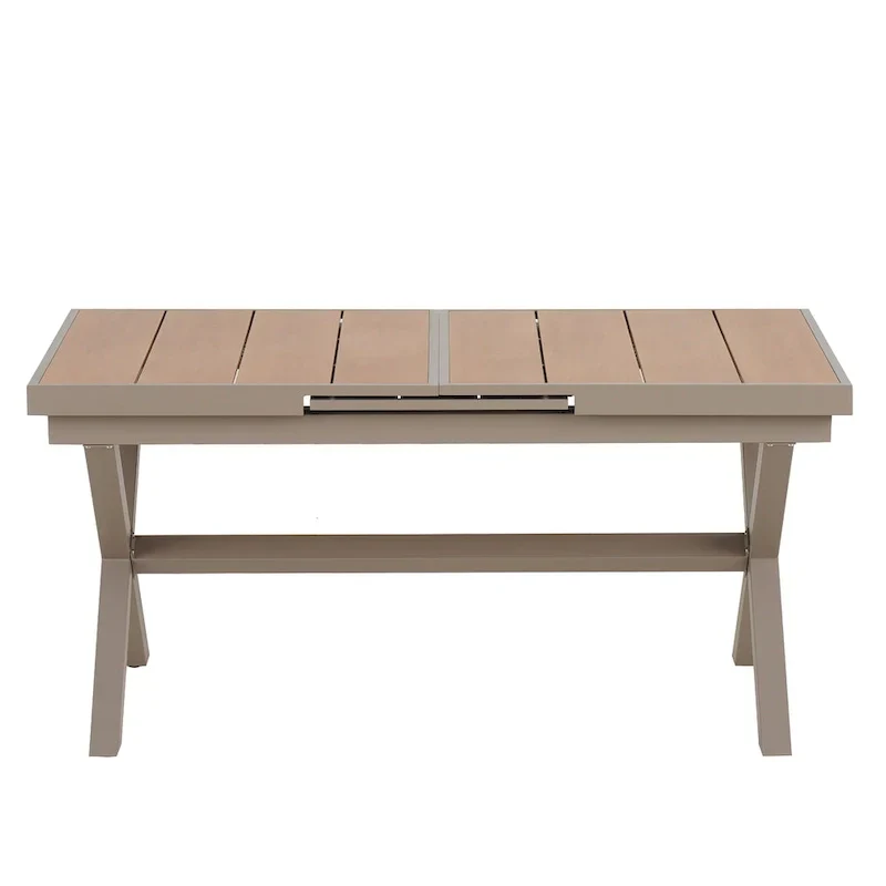 7-Piece Outdoor Extendable Dining Set with Extendable Table and 6 Armrest Chair