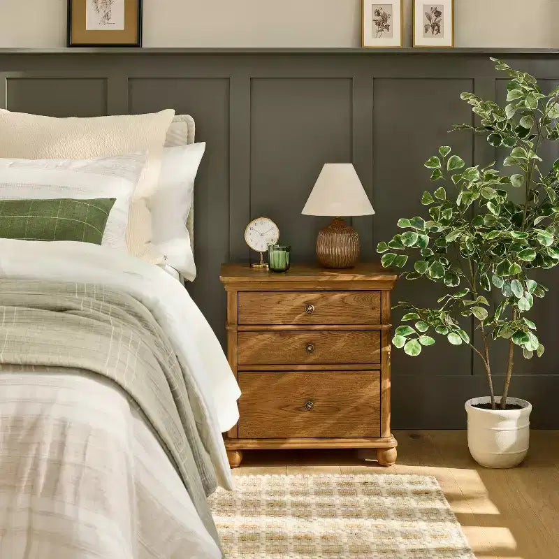 3pc Classic 3 Drawer Wooden Nightstands - Hearth & Hand with Magnolia