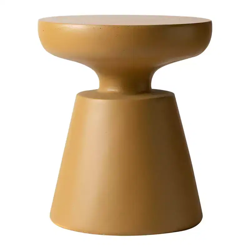 Isle Modern Pedestal End Table - Round Fiberstone Accent Table