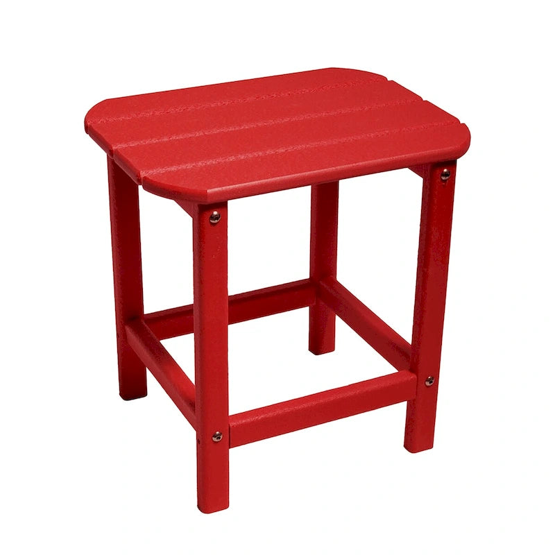 ResinTeak All Weather HDPE Recyclable Plastic Outdoor Side Table, Red