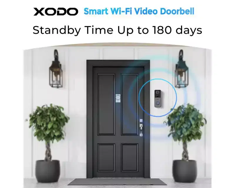XODO VD2 Wireless Video Doorbell with Chime, 2K 3MP FHD WiFi Camera, PIR Motion Detection, 2-Way Audio, Night Vision, IP65, Alexa & Google