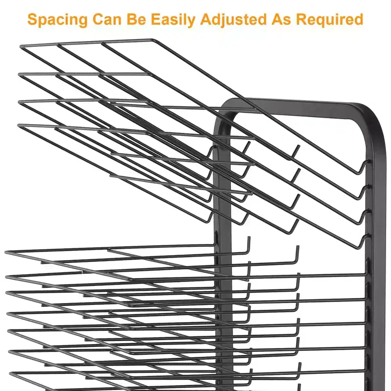 Art Drying Rack, Painting Drying Stand - 25 Removable Shelves, Metal Mobile Storage for Classroom, Art Studios, 13.5x17.5x41.5